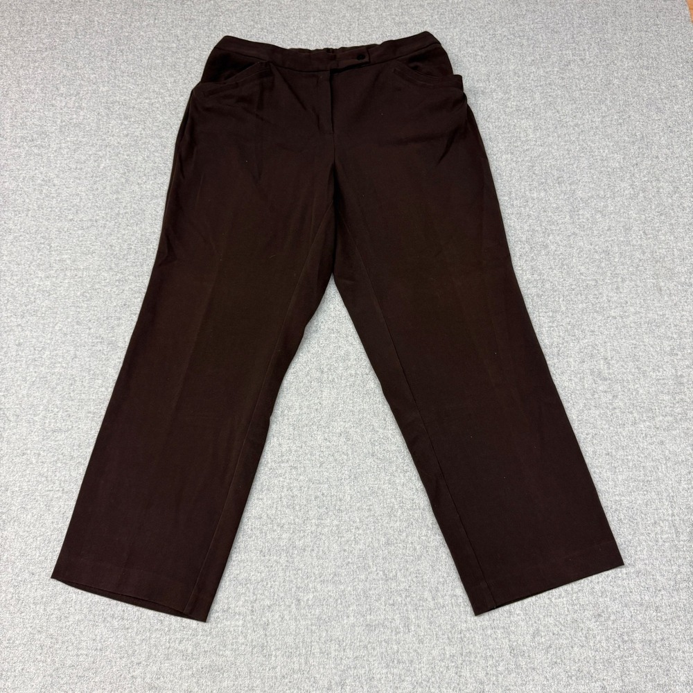 R.Q.T. Woman | Dress Pants | 16W | Brown | Elastic Back Stretch Trousers Pockets